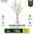 Artificial White Blossom Flower Stick with Realistic White Flowers for Home Decoration by FamYou