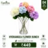 Artificial Hydrangea Flower Bunch in Glass Vase – Premium Home Decor by FamYou